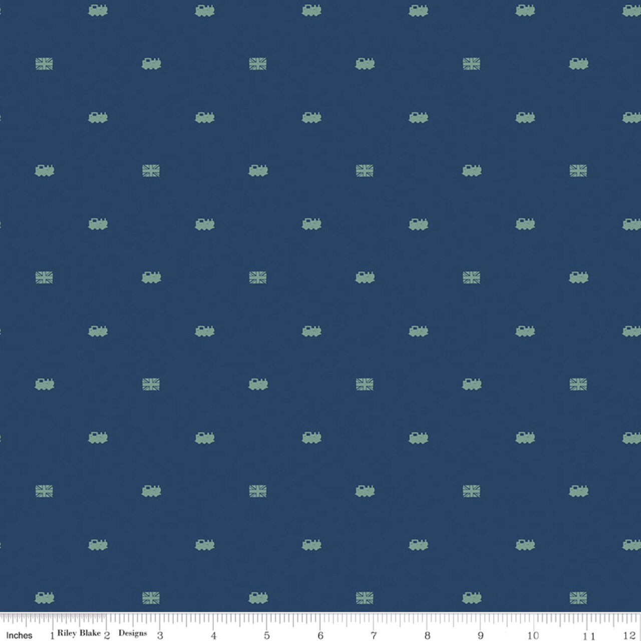 Train Dots in Navy (c17013-navy) | Thomas & Friends 80th Anniversary | Riley Blake Designs | Riley Blake
